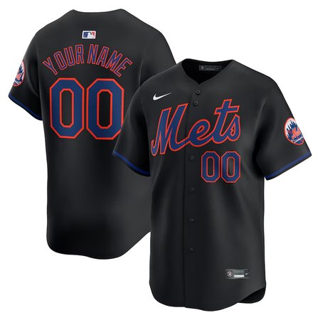 Men's New York Mets Nike Black Alternate Limited Custom Jersey